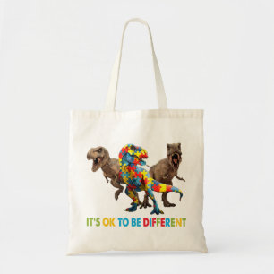 Bolsa Tote Design de Consciência do Autismo Dinossauro apres
