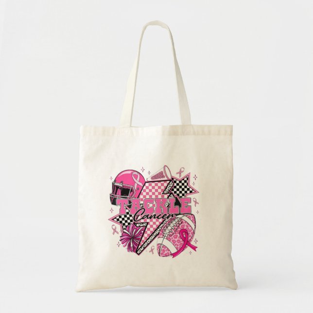Bolsa Tote design de conscientização do Cancer de 🏈 (Frente)