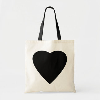 Bolsa Tote Design de Coração de Amor Negro e Branco.