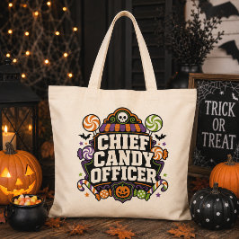 Bolsa Tote Design de Crachá de Halloween de Diretor de Doces