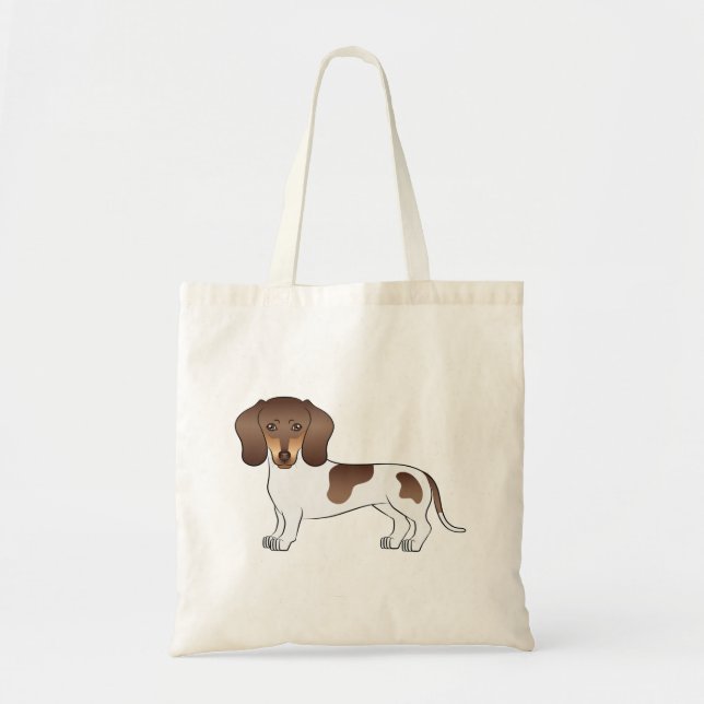 Bolsa Tote Design de Dachshund de Cabelo Curto com Chocolate  (Frente)