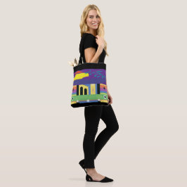 Bolsa Tote Design de Decoração e Negrito Maximalista para Art