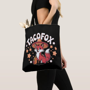 Bolsa Tote Design de desenho animado de taco-fox