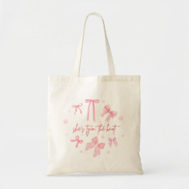 Bolsa Tote Design de Despedida de Solteira She's Tying the Kn