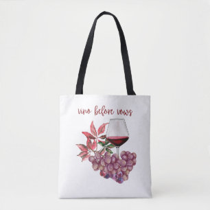 Bolsa Tote Design de Despedida de Solteira Vino Before Vows