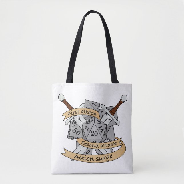 Bolsa Tote Design de Dice de Combatente (Frente)