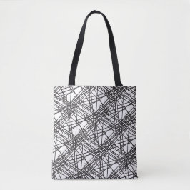 Bolsa Tote Design de Efeito de Malha em Linha Preta