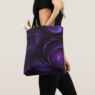 Bolsa Tote Design de espiral roxa escura