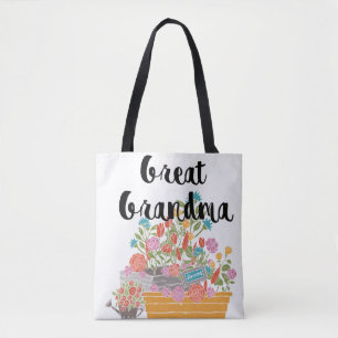 Bolsa Tote Design de Excelente de Flor de  Monograma-Vovó