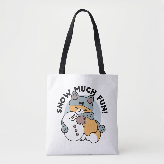 Bolsa Tote Design de Feriado de Inverno de Gato Muito Diverti (Frente)