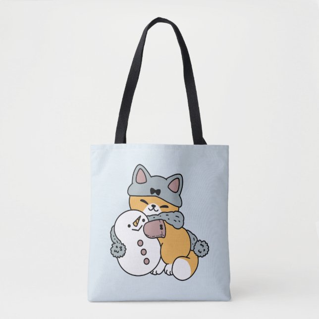 Bolsa Tote Design de Feriado de Inverno de Gato Muito Diverti (Frente)