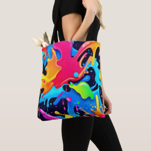 Bolsa Tote Design de festa de pintura vibrante