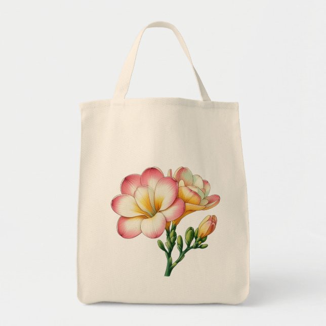 Bolsa Tote Design de flor da Freesia (Frente)