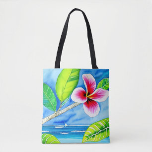 Bolsa Tote Design de flor de aquarelas