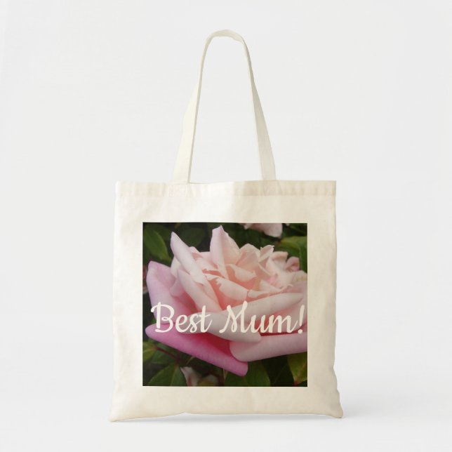 Bolsa Tote Design de Flor de Mãe Rosa Bonito (Frente)