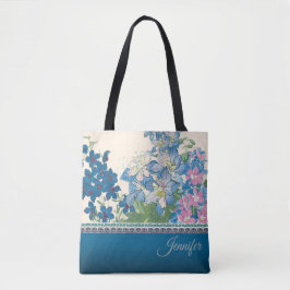 Bolsa Tote Design de Flores Azuis