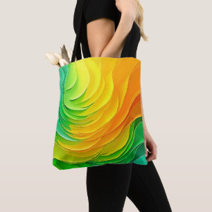 Bolsa Tote Design de Fluxo de Energia de Cor Abstrata