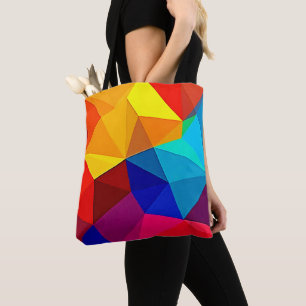 Bolsa Tote Design de Fluxo Geométrico Abstrato Vibrante