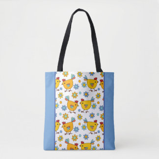 Bolsa Tote Design de frango de cor moderna