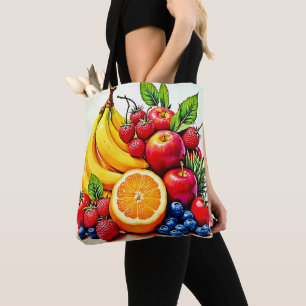 Bolsa Tote Design de Fruta de Delícia de Fresca Vibrante
