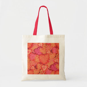 Bolsa Tote design de fundo de corações coloridos bonitos