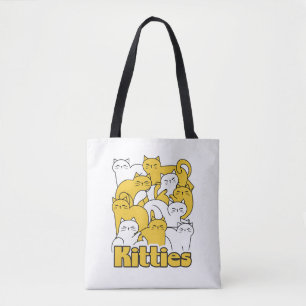 Bolsa Tote Design de Gatinho Chubby - Adorável Arte Gato