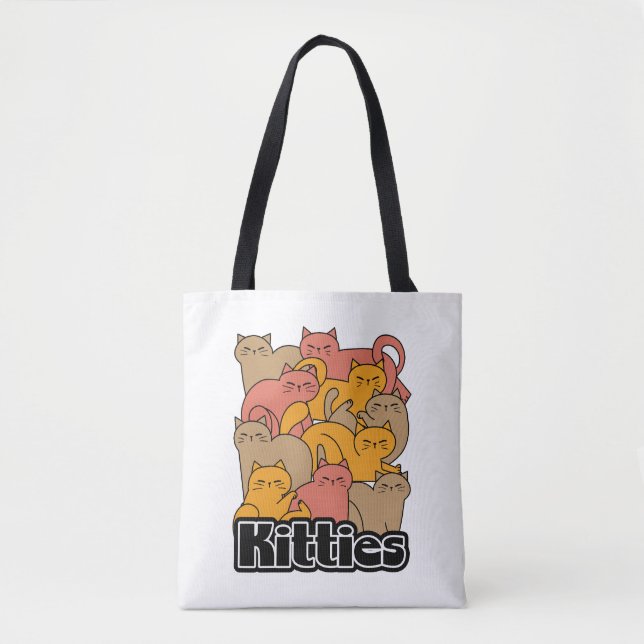 Bolsa Tote Design de Gatinho de  bonitos - Arte de gatos ador (Frente)