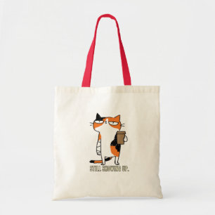 Bolsa Tote Design de Gato Calico Mal-Humorado Ainda Aparecend
