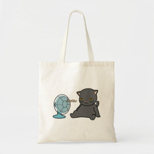 Bolsa Tote design de gatos de verão na frente do ventilador