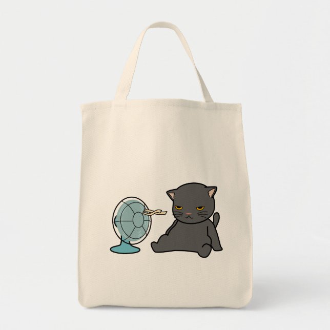 Bolsa Tote design de gatos de verão na frente do ventilador | (Frente)