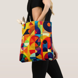 Bolsa Tote Design de Geometria de Cor Bauhaus
