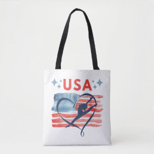 Bolsa Tote Design de ginástica Patriótica Americana