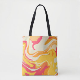 Bolsa Tote Design de giro abstrato em tons quentes