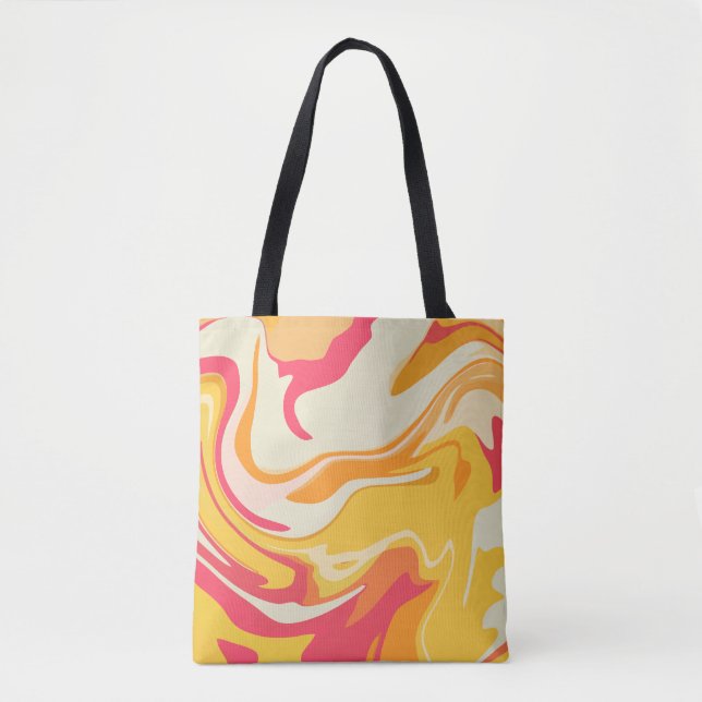 Bolsa Tote Design de giro abstrato em tons quentes (Frente)