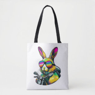 Bolsa Tote Design de Gráfico Engraçado de Páscoa Colorida Eng