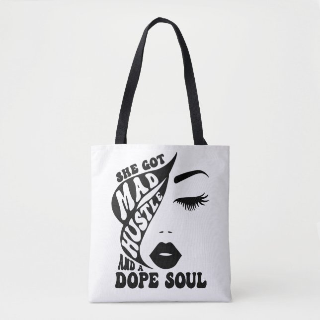 Bolsa Tote Design de Hustle natalino para empoderar mulheres  (Frente)