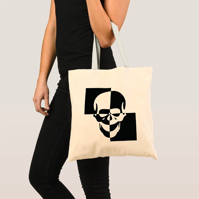 Bolsa Tote Design de Illusão Óptica Branca e Negra Negra (Criador carregado)