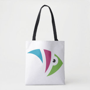 Bolsa Tote design de ilustração colorida de peixes aquários