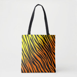 Bolsa Tote Design de Impressão Colorida de Chama de Stripe de