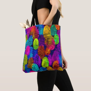 Bolsa Tote Design de Impressão Digital Vibrante