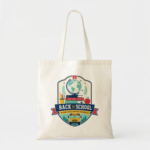 Bolsa Tote Design de Insígnia de Volta às Aulas