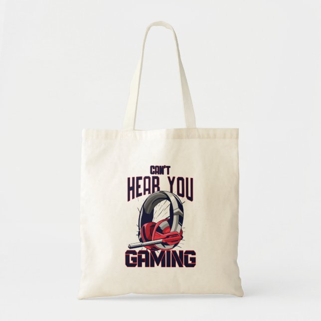 Bolsa Tote Design de jogos com fone de ouvido (Frente)
