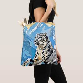 Bolsa Tote Design de Leopardo de Neve Selvagem