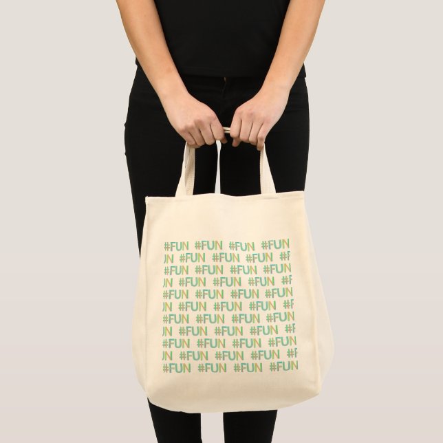 Bolsa Tote Design de Letreiro #FUN Colorido (Frente (produto))