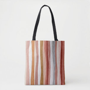 Bolsa Tote Design de Listra Vertical Neutra Quente Sem Costur