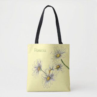 Bolsa Tote Design de margarida amarela clara