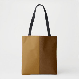 Bolsa Tote Design de meio lado castanho escuro claro