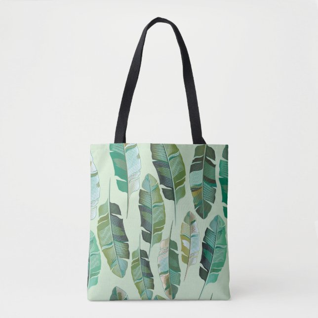 Bolsa Tote Design de moda com bananeiras tropicais (Frente)