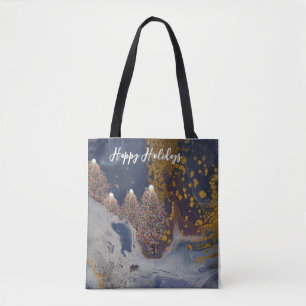 Bolsa Tote Design de Natal Contemporâneo