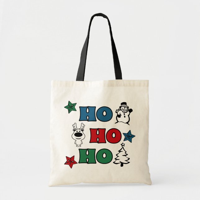 Bolsa Tote Design de Natal Ho-Ho (Frente)